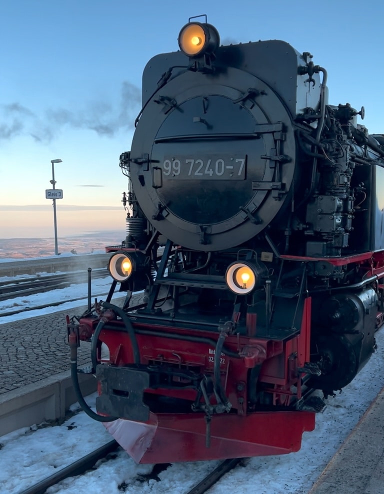 Die Brockenbahn-Dampflok im Winter